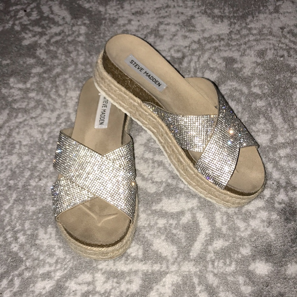 Steve Madden Rhinestone Platform Sandals